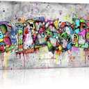 Kalormore Inspirational Blessed Canvas Wall Art Motivational Family Prints Signs Framed Graffiti Artwork Decoration for Bedroom Living Room  20x36inch 