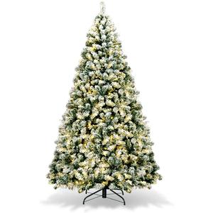 6 Feet Pre-Lit Premium Snow Flocked Hinged Artificial Christmas Tree