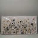 Abstract Floral Canvas Wall Art Grey Cream White Grass Flowers Canvas Pictures Modern Landscape Painting Botanic Artwork for Living Room Bedroom Kitchen Office Wall Decor Ready to Hang 20" x 40" (40L" x 20W", Cream White Wildflowers)