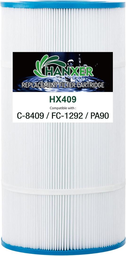 C-8409 Filtration Products- Pool and Spa Filter Cartridge Replacement for Filbur FC-1292, PA90, CX900-R, 25230-0095S, 817-175, 80951, 90 Sq.Ft Filter Cartridge, 1 Pack