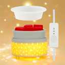 Wax Melt Warmer with Timer Ceramic 3-in-1 Electric Candle Burner with Auto Shut Off (2/4/8H) & Removable Dish, Scented Wax Melter for Home Fragrance & Aromatherapy
