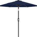 AreShark 7.5FT Patio Umbrella Table Market Umbrella with 6 Sturdy Ribs, Button Tilt/Crank Heavy-Duty Round Outdoor Umbrellas for Garden, Deck, Backyard,and Pool, Navy