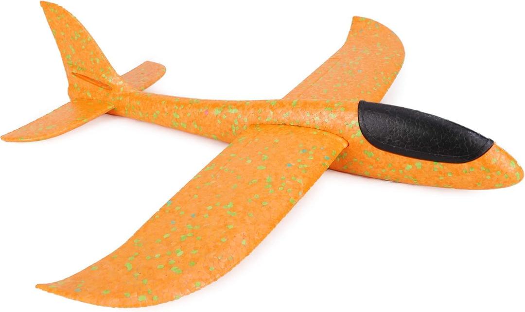 Toyland 48cm Foam Gliding Airplane - Watch It Fly - Assorted Colours - Outdoor Toys & Games (Orange)