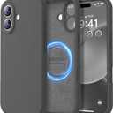 LOVE 3000 Designed for iPhone 17 Case, Premium Silicone [Compatible with Magsafe][Soft Anti-Scratch Microfiber Lining] Shockproof Protective Phone Case for Men Women 6.3", Black