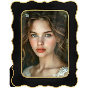 5x7 Vintage Picture Frame, Ornate Antique Photo Frames with with Glass Front, Elegant Picture Frame for for Wall or Tabletop Display, Gift ldeas for Home Decor (Black Gold)