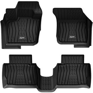 3W Floor Mats Fit Ford Fusion/Lincoln MKZ 2017-2020 All Weather TPE Custom Fit Floor Liner, 1st and 2nd Row Full Set Car Liners Black