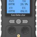 4 Gas Monitor Rechargeable Portable Gas Detector H2S O2 CO and LEL Multi Gas Monitor Professional Gas Sniffer with LCD Display Sound Light Vibration Alarm Mode.
