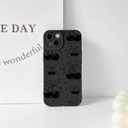 NITITOP Compatible with iPhone 13 Mini Case Cute Cherry Bow Ribbon Pattern for Girls Women Soft TPU Durable Full Camera Lens Shockproof Protective Cover - Black