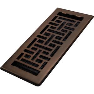 Decor Grates AJH410-RB Oriental Floor Register, 4x10 Inches, Rubbed Bronze Finish