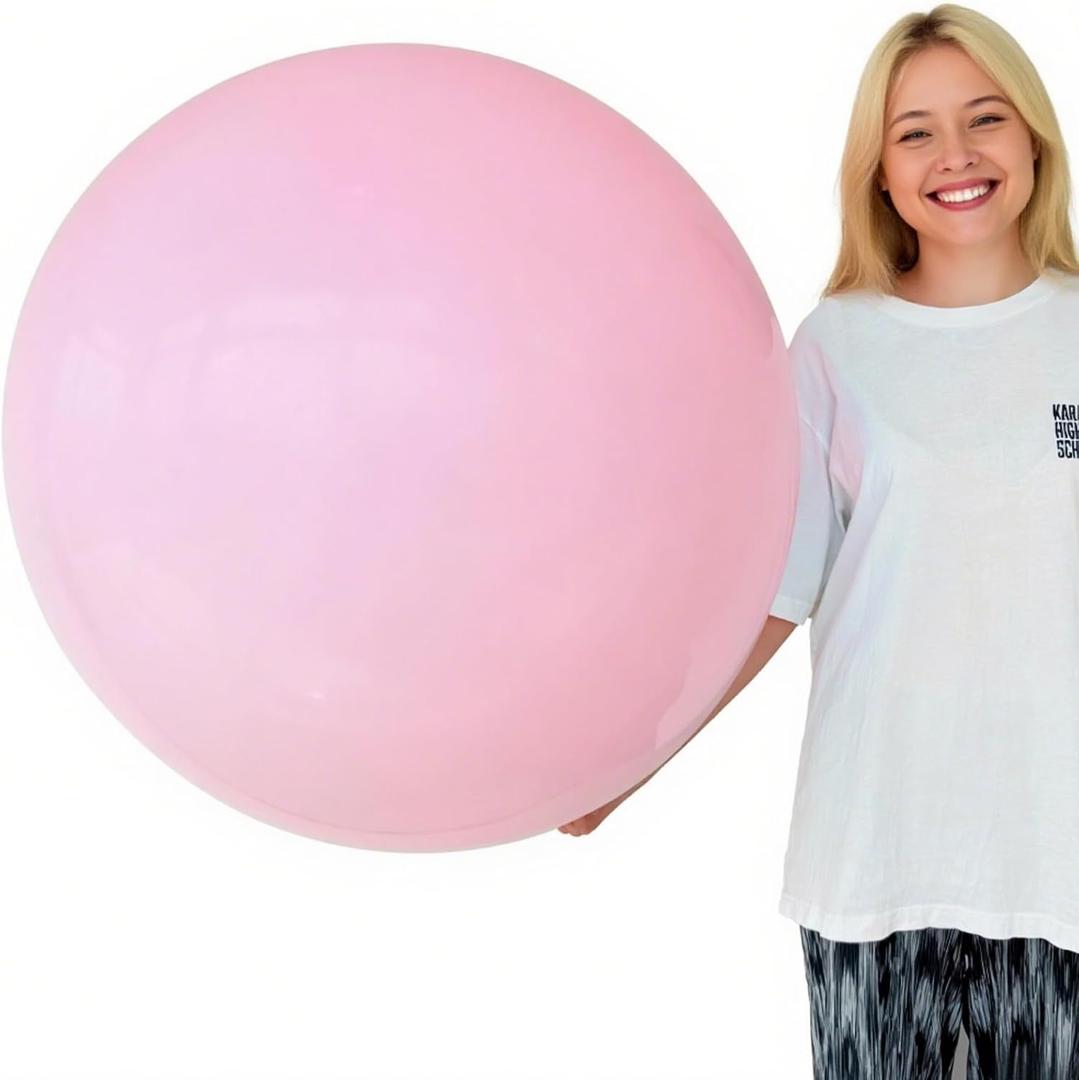 Big Pink Balloons - 36 Inch Pastel Pink Balloons Giant Jumbo Latex Balloon Extra Large Round Balloon for Baby Shower Gender Reveal Birthday Party Decorations, Photo Shoot