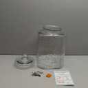 2 Pack 5 Gallon Glass Water Dispenser Hammered Glass Drink Beverage Dispenser Water Jug Container with Stainless Steel Spigot for Parties, Weddings, Lemonade, Iced Tea