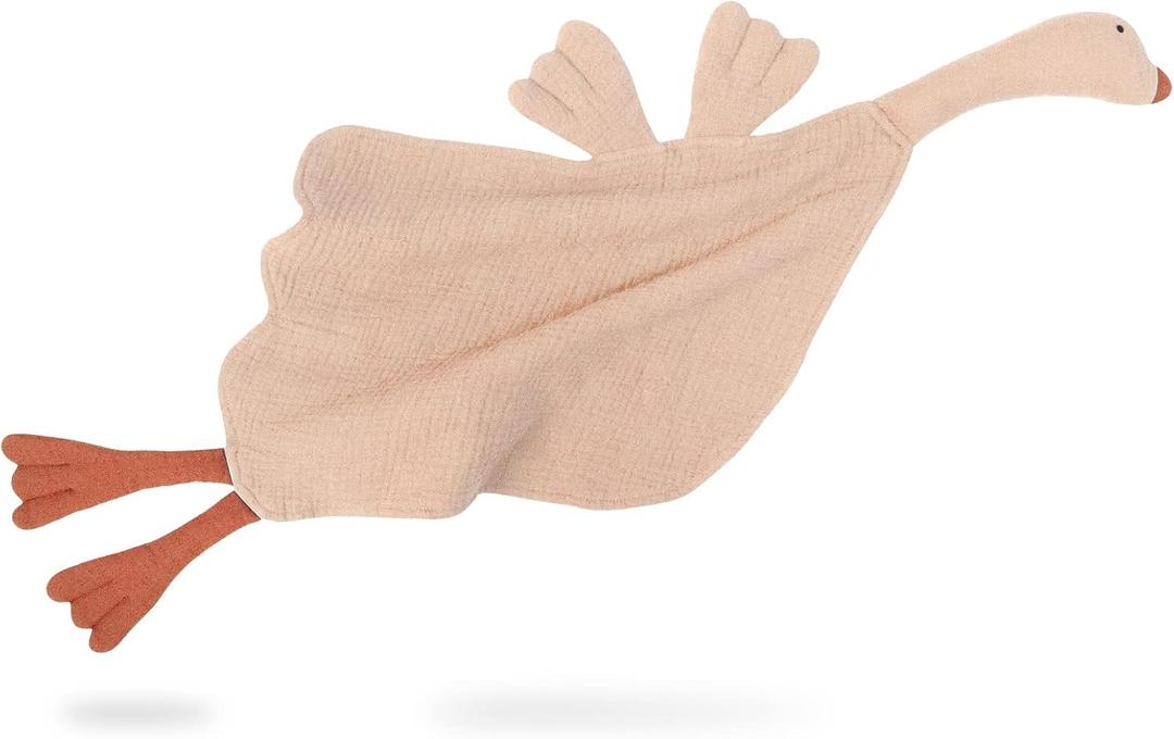 Lulu moon Goose Security Blanket: Muslin Lovey for Babies Travel & Daycare - Skin-Friendly Snuggle Toy for Self-Soothe