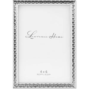 Lawrence Frames Metal Picture Frame with Hammer Effect, 4x6, Silver