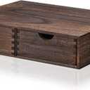 Suzile Coffee Pods Storage Holder Cabinet Vintage Countertop Storage Drawers Wooden Cup Organizer Under Brewe for Home Office Accessories(2 Drawer)