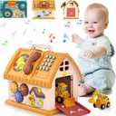 Toys for 1-2 Year Old Gifts, Montessori Toddlers Toys with Sound & Lights, 8 in 1 Multi-Functional House Toy for Boys Girls, Early Educational Learning Toy for First Birthday