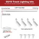 3-Color Plug in Track Lighting Dimmable with Power Cord, 4-Light Track Lighting Kit with 3.3FT H Type Track Lighting Rails, Modern Kitchen LED Track Lighting Fixtures Ceiling Spot Light, White