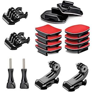 Helmet Adhesive Sticky Mounts and Buckle and Thumb Screws Accessory Kit,Compatible with GoPro Hero13 12 11 10 9 8 Max Go Pro 7 6 5 4 3 3+ 2018 Session Fusion Insta360 DJI Osmo AKASO APEMAN