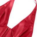 Women's Y2K Leather Halter Top Backless Corset Bustier Top Lace Up Sexy Going Out Crop Tank Halter Neck Party Club, XS