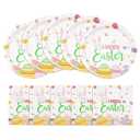 Cangmyxis Easter Bunny & Egg Paper Plates and Napkins Set | 9 Inch Disposable Easter Dinner Plates & Napkins | Cute Easter Tableware for Brunch, Party Supplies & Festive Table Setting,Serve for 20