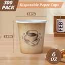 Clawsoff 300 Pack 6 oz Small Coffee Cups, Disposable Paper Espresso Cups for Hot/Cold Drinks, Office, Home, Shop, Event