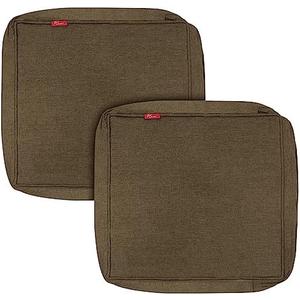 Pcinfuns Outdoor Cushion Covers 24x24x4 Inch,Patio Cushion Covers Replacement,Water Resistant Chair Pads Cover,2 Pack,Deep Coffee