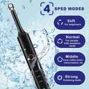 Rechargeable Tooth Polisher with 5 Brush Heads 9 Polish Pastes 4 Speed Modes IPX6 Teeth Cleaning Kit LED Light Dental Cleaning Kit for Home Use Polishing and Whitening of Tooth
