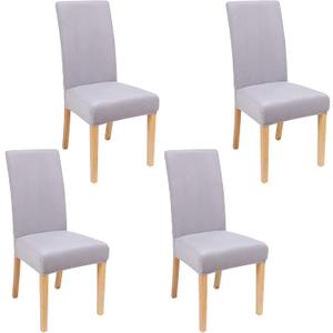 Smiry Velvet Stretch Dining Room Chair Covers Set of 4, Soft Removable Washable Chair Slipcovers Kitchen Parsons Chair Protector, Light Grey