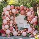 Dusty Pink Rose Gold Balloons Garland Arch Kit - Double Stuffed Balloons With Balloon Dot Curling Ribbon Balloon Strip For Birthday Women Girls Party Bridal Sower Baby Shower
