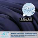 Cooling Comforter King Size, Double-Sided Cold Tech Fabric Quilted Bed Comforters Cooling Blanket for Hot Sleepers, Breathable Lightweight Summer Bedding, All-Season Ice Blanket, Navy Blue