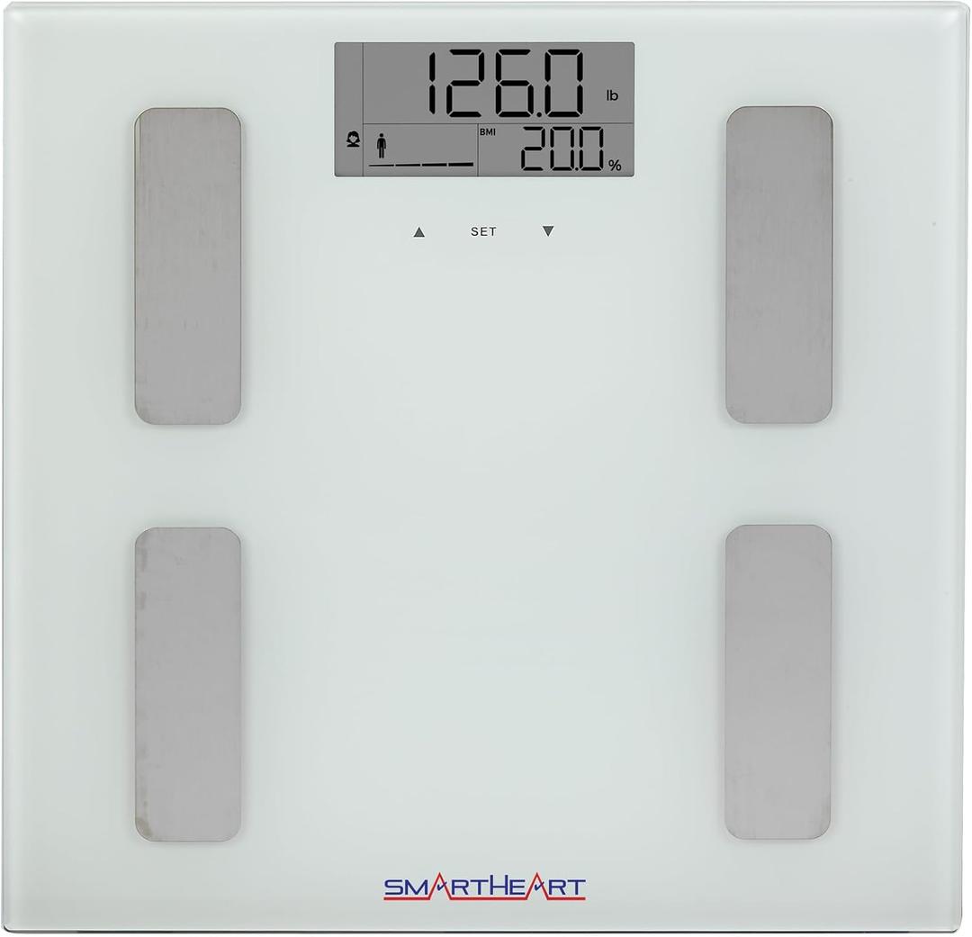 SmartHeart Digital Body Composition Scale | 440 lbs / 200 kg Capacity | BMI | Bone Mass | Body Water Fat and Muscle Mass