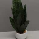 Artificial Snake Plant 22.5" Faux Agave Fake Sansevieria Artificial Potted Plants for Indoor and Outdoor Home Office Dcor (White Pot)