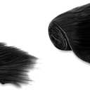 FabricLA Black Shaggy Plush Faux Fur Strips - Craft Fur for Gnomes, Cosplay, and DIY Projects | 2" X 60" (Pack of 2)