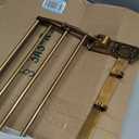 Vintage Brass Foldable Towel Rack with Hooks, Foldable Wall Mounted Bathroom Shelf, Double Towel Bars Antique Gold Aluminum Rail Holder for Bathroom, Entryway, and Kitchen(24")