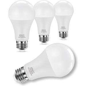 LED Light Bulbs, A19 Daylight 6500K Light Bulb, 12W (100 Watt Equivalent) 1200 Lumens, Non-Dimmable, E26 Standard Medium Base Super Bright Lamp for Bathroom Home Lighting, 4 Packs