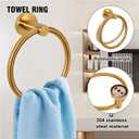 5-Piece Towel Racks for Bathroom, Stainless Steel Bathroom Accessories Set, Bathroom Towel Holder Wall Mounted, Sturdy Bath Towel Bar Set Bathroom Hardware Set (Brushed Gold, 2 Pillar Paper Holder)