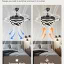 Retractable Ceiling Fans with Lights, 42" Fandelier Ceiling Fan with Light and Remote, Reversible, 3 CCT, Dimmable, Modern Chandelier Ceiling Fan for Bedroom, Living Room, Dining Room (Black)