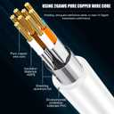 Cat 8 Ethernet Cable 15 ft, 26AWG 40Gbps 2000Mhz Ultra Speed Cat8 LAN Network Cable Patch Cord with Gold Plated RJ45 Connector, Weatherproof UV Resistant for Router/Modem/Gaming/PC/Switch