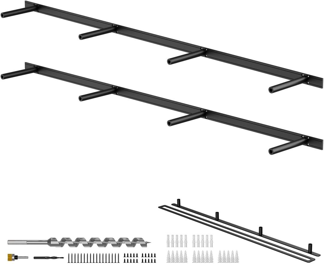 Contractor Floating Shelf Brackets with Reusable Metal Jigs  200lbs Aluminum Blind Support Hardware  Fits 1.75"4" Wood  Heavy Duty Mounting Bracket Kit (53X8X1.2-Metal Jig)
