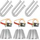 S9B461 (3-Pack) S12461 (3-Pack) 15.4375" Stainless Steel Heat Plate Replacement for Select American Outdoor Grill 24NB, 24NG, 24NP, 24PC, 36NB, 36PC; Dyna-Glo DCP480CSP AOG Grill Parts