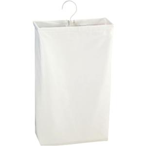 Household Essentials 148 Hanging Cotton Canvas Laundry Hamper Bag | White, 6" x 16" x 27" (Length x Width x Height)