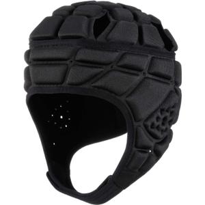 Rugby Helmet Soft Shell Helmets for Flag Football Scrum Cap Soft Helmet for Kids Youth (Medium, Black)