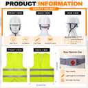 ramede 4 Set 4 Pt. Suspension Hard Hat with Safety Vests Bulk, 4 Pcs Adjustable Ratchet Hard Hats, 4 Pcs Reflective Safety Vests for Men Women Work Head Protection Supplies, One Size