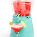 Nostalgia Frozen Drink Maker and Margarita Machine for Home - 128-Ounce Slushy Maker with Stainless Steel Flow Spout - Easy to Clean and Double Insulated - Aqua