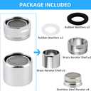 iFealClear 4 Pack Faucet Aerator, Stainless Steel Kitchen Sink Faucet Aerator Adapter with Metal Shell, Male and Female Thread Water-conserving Bathroom Filter with Gasket, Chrome