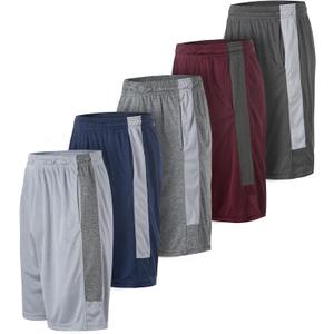 Essential Elements Athletic Shorts for Men - Men's Basketball Shorts - Sports Shorts for Workout, Gym, Running (5 Pack/Set D, Medium)
