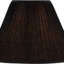 Aspen Creative 33167, Mushroom Pleated Traditional Black Spider Lamp Shade, 6-1/2" Top x 15" Bottom x 11" Slant