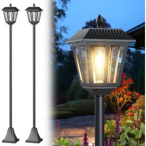 Greluna 68" Solar Lamp Post Lights , Outdoor Post Lights Waterproof, Pole Lights Outdoor, Decorative Lamp for Garden, Patio, Lawn, Pathway, Driveway, Front/Back Door, Warm