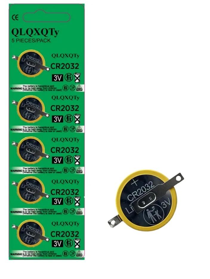 CR2032 Battery with Solder Tabs 3V Battery for Sensor Radio Gameboy