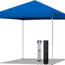 6x6 Pop Up Canopy Tent, Easy Setup Canopy for Outdoor Shades (Blue)