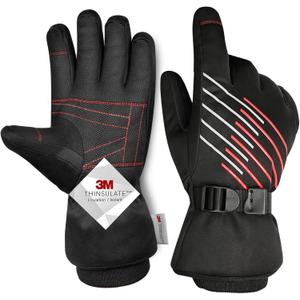 MOREOK Winter Gloves for Men/Women -10F 3M Thinsulate Warm Touch Screen Snow Ski Bicycle Bike Gloves for Driving/Cycling/Running/Hiking